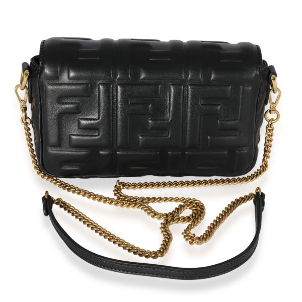 127224 pv 1fbccf83 e526 4db3 a3d3 1b20982e3fc5 Fendi Black Logo Embossed Mini Baguette