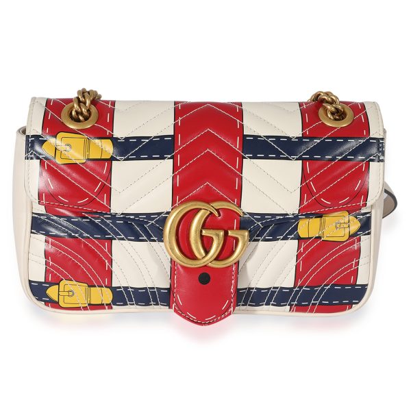 127337 fv acc70182 241a 4bcf 9436 884ee140d073 Gucci White Multicolor Leather GG Marmont Trompe Loeil Shoulder Bag