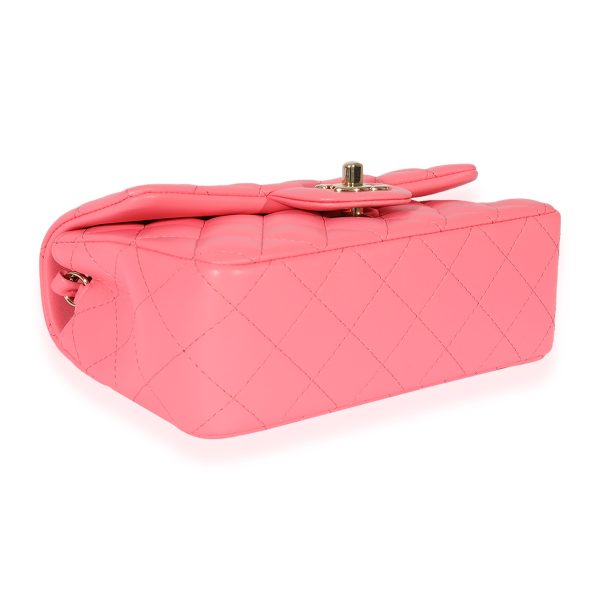 127403 clasp Chanel 22S Pink Lambskin Mini Rectangular Flap