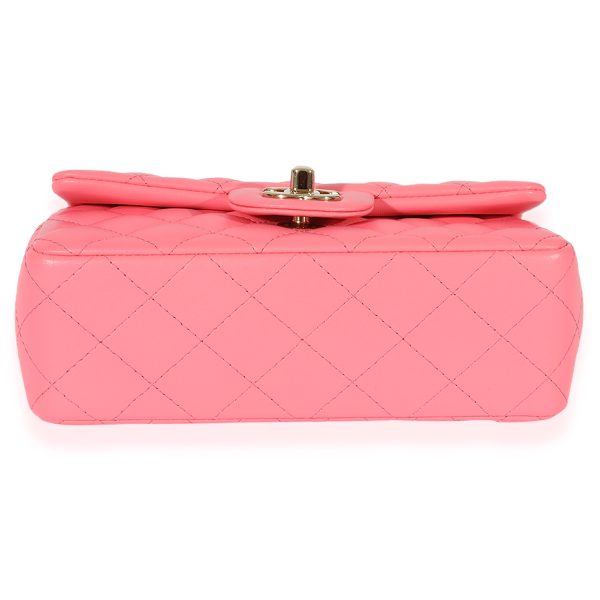 127403 stamp Chanel 22S Pink Lambskin Mini Rectangular Flap