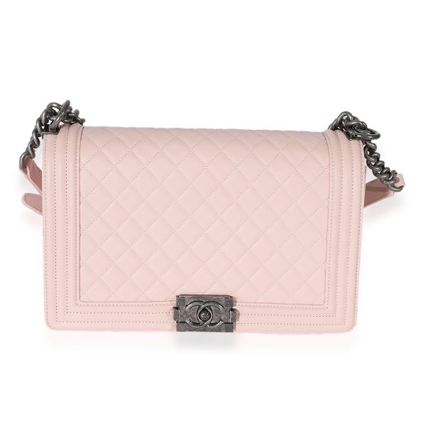 127477 fv Chanel Light Pink Quilted Calfskin Medium Boy Bag