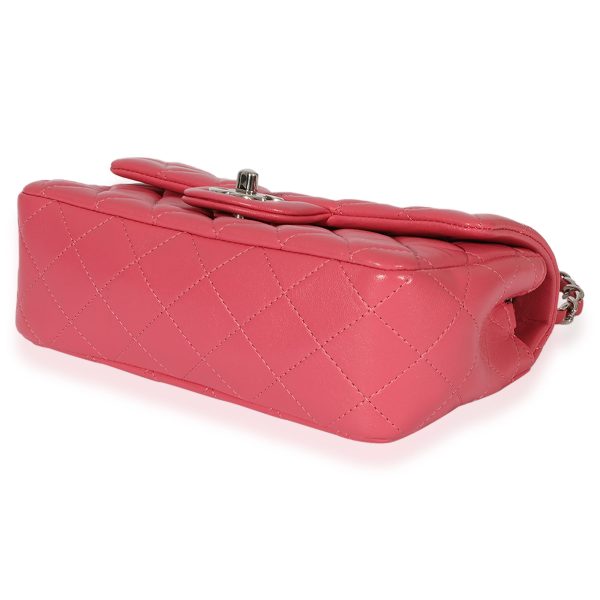 127487 box Chanel Pink Quilted Lambskin Mini Rectangular Classic Flap Bag