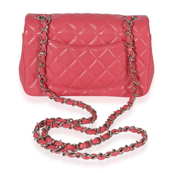 127487 pv Chanel Pink Quilted Lambskin Mini Rectangular Classic Flap Bag