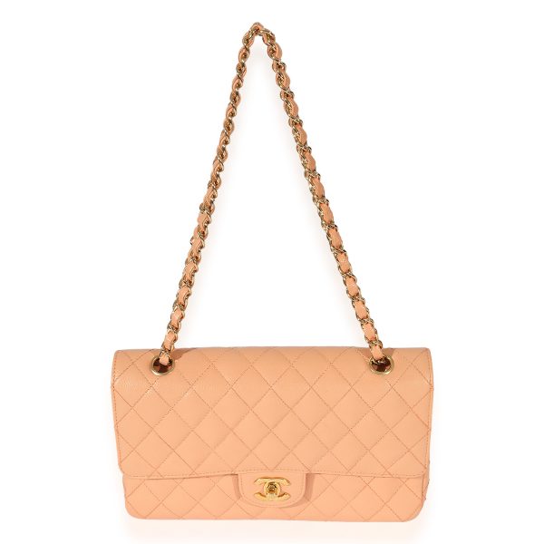 127541 bv 521bd068 b326 4608 a60a 45c04054d8e3 Chanel Pink Quilted Caviar Classic Medium Double Flap Bag