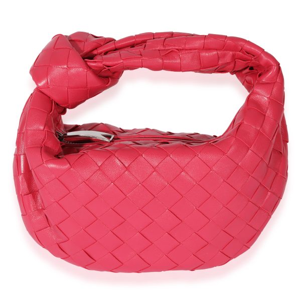 127566 fv Bottega Veneta Pink Intrecciato Leather Jodie