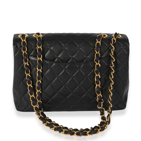 127584 pv ecc1fef5 b2ec 4245 bc1d 56e1e3a91218 Chanel Vintage Black Quilted Caviar XL Jumbo Flap Bag