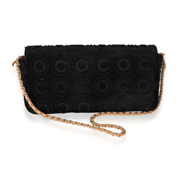 127586 pv Chanel Vintage Black Pony Hair Coco East West Flap Bag