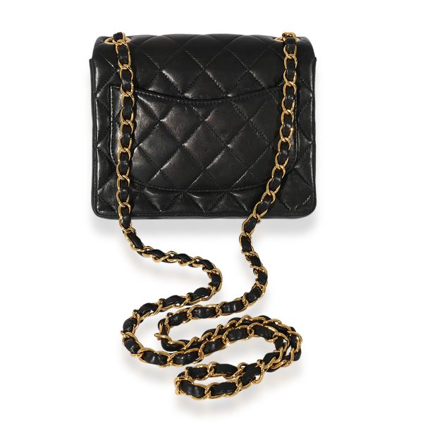 127588 pv 8a54f66e 310d 455b 80d3 83b5956033e7 Chanel Vintage Black Quilted Lambskin Mini Square Classic Flap Bag