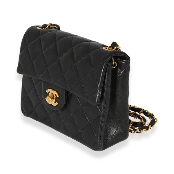 127588 sv 31f98e5e 3f36 4d48 8e10 562fb8c396ca Chanel Vintage Black Quilted Lambskin Mini Square Classic Flap Bag