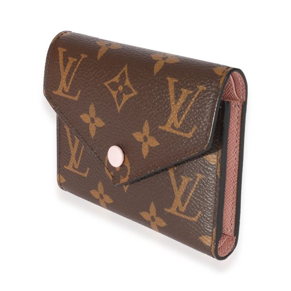 127602 sv Louis Vuitton Canvas Monogram Rose Ballerine Victorine Wallet