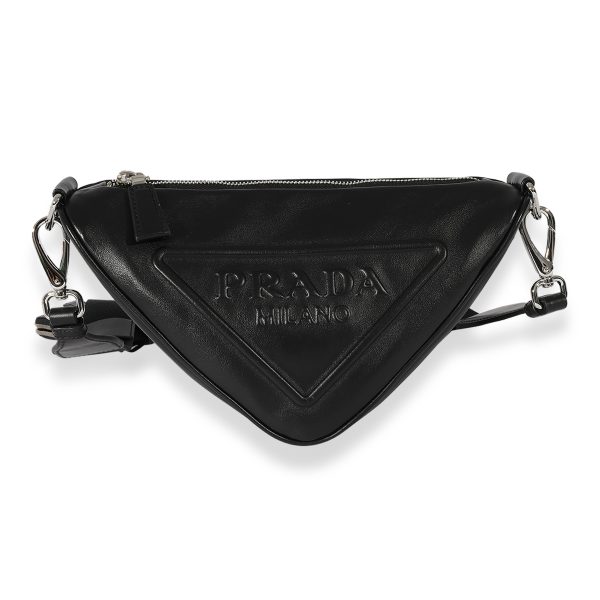 127630 fv 9b5ef076 a2e9 4528 a4c2 537369122778 Prada Black Leather Triangle Bag