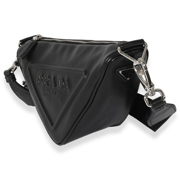 127630 sv 8249a8cd 989b 4571 8b25 7124571c4d6e Prada Black Leather Triangle Bag