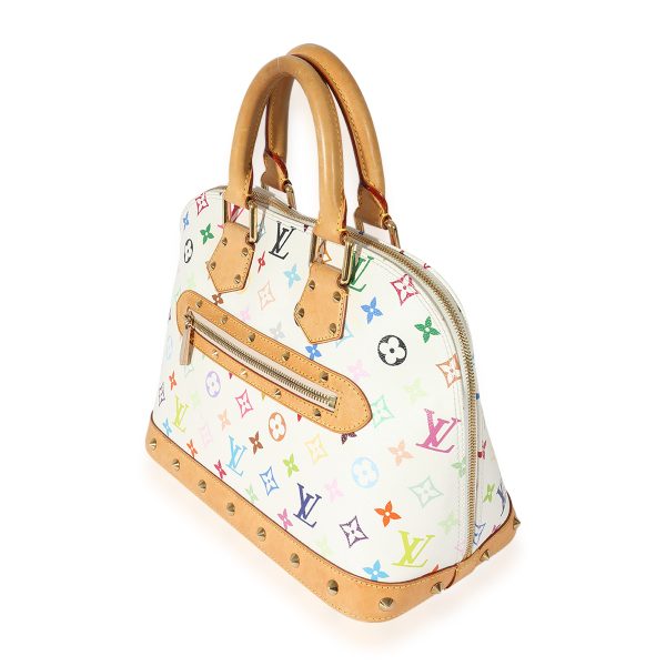 127636 sv 4fd84092 f6f4 4995 aa97 828eecebf370 Louis Vuitton x Takashi Murakami White Monogram Multicolore Alma PM