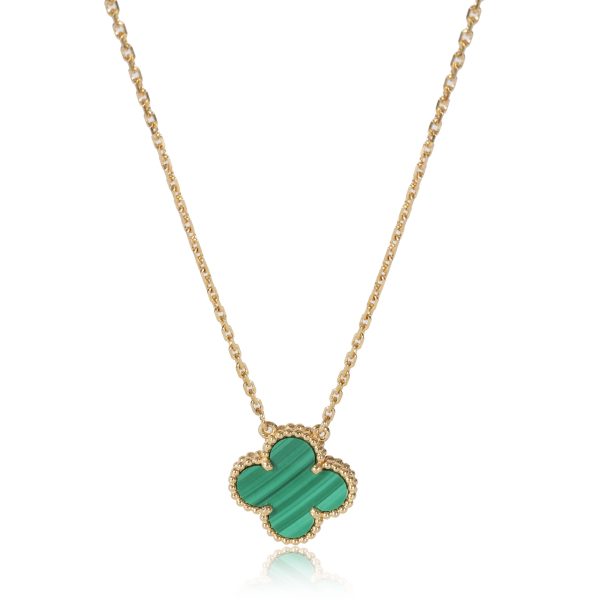 127700 fv Van Cleef Arpels Vintage Alhambra Pendant With Malachite in 18k Yellow Gold