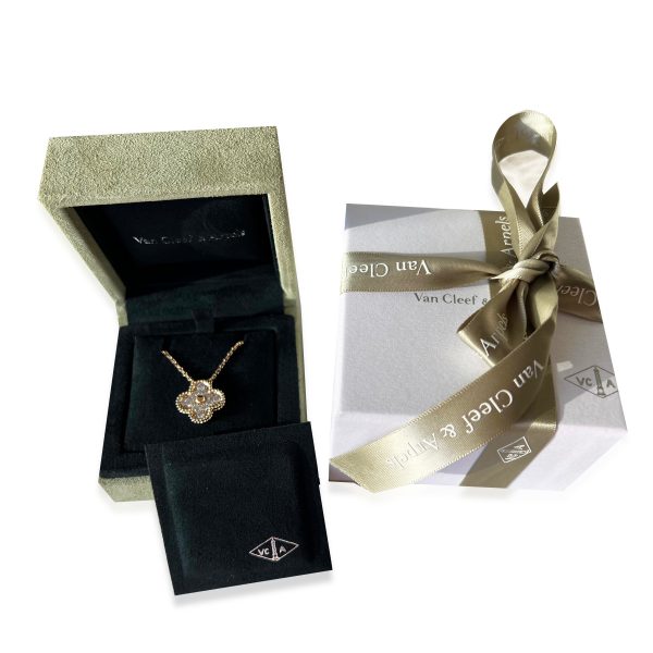 127701 box 81d5afd2 2244 491d ad75 944584659ca6 Van Cleef Arpels Alhambra Diamond Pendant in 18k Yellow Gold 048 CTW