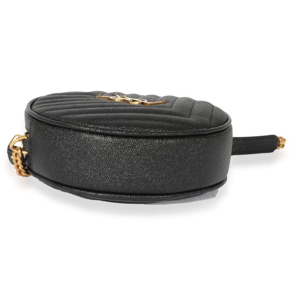 127753 clasp Saint Laurent Grain De Poudre Vinyl Round Bag