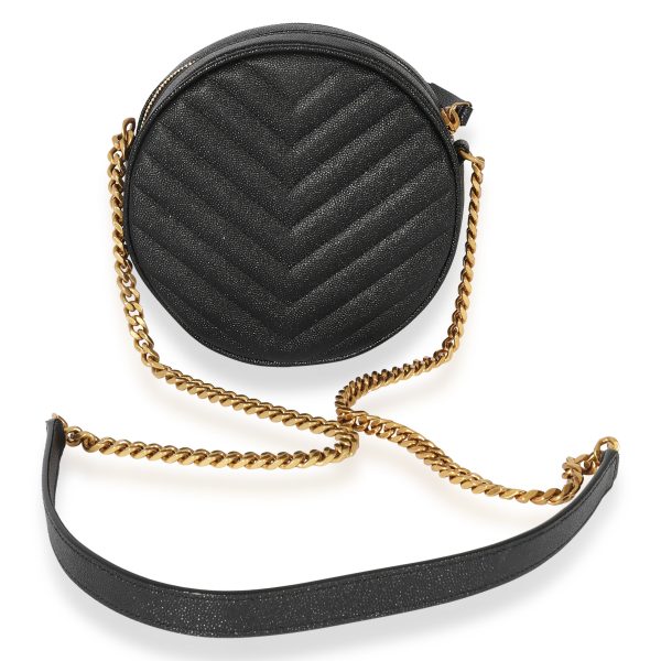 127753 pv Saint Laurent Grain De Poudre Vinyl Round Bag