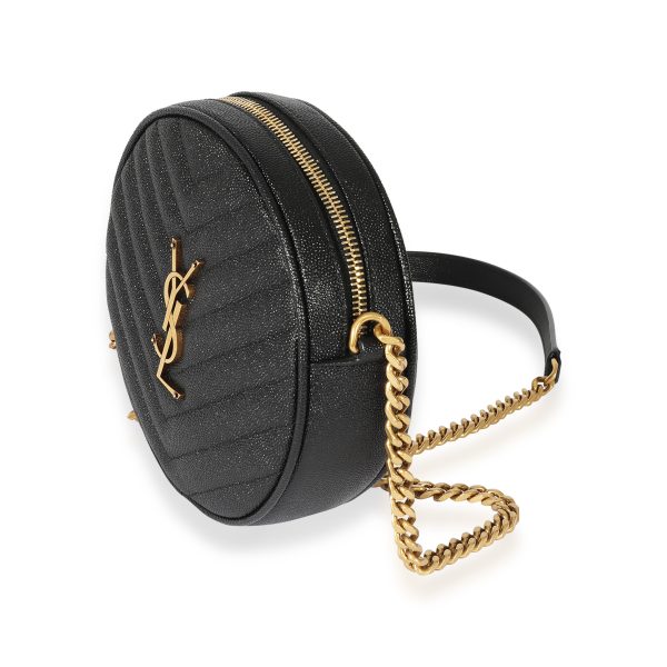 127753 sv Saint Laurent Grain De Poudre Vinyl Round Bag