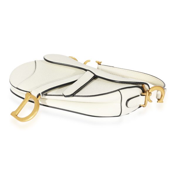 127769 box 10c2a865 3267 44bc a370 0da4434c76e5 Christian Dior White Leather Mini Saddle Bag