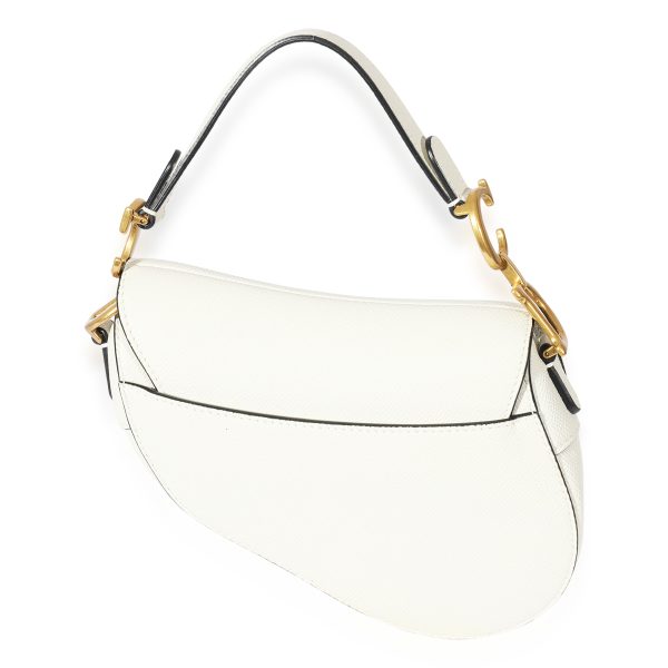 127769 pv 7f5f63bb c3b1 4c98 a61a 8f470e98dedc Christian Dior White Leather Mini Saddle Bag