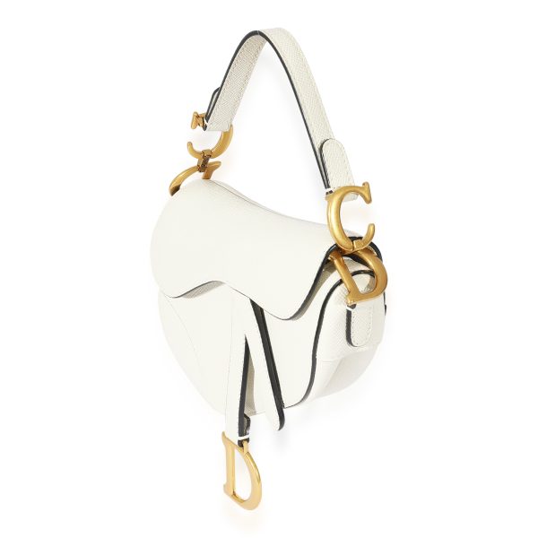 127769 sv 1090872f 4786 422e bc46 dcaeec2901e6 Christian Dior White Leather Mini Saddle Bag