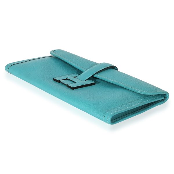 127784 box Hermès Turquoise Chévre Jige Elan 29