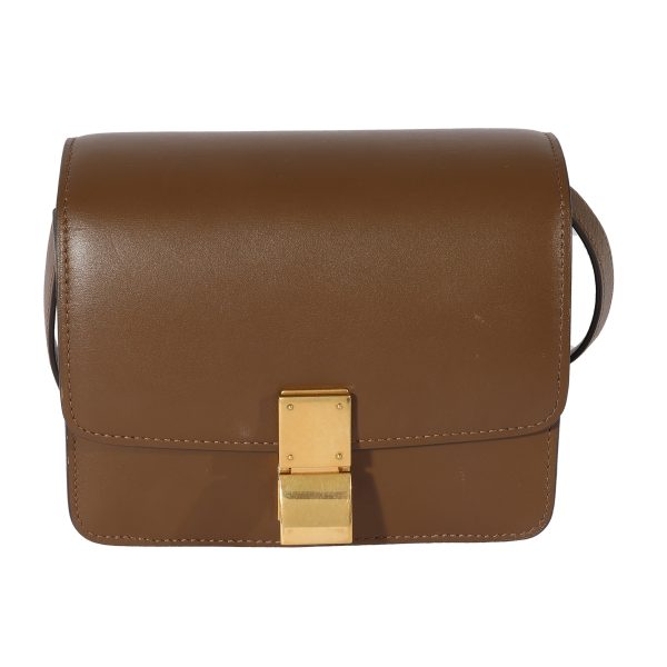 127817 fv Celine Brown Smooth Leather Small Box Bag