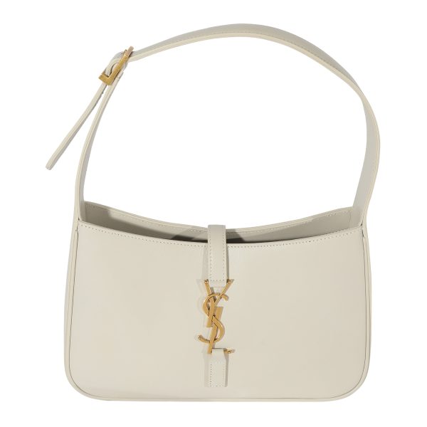 127839 fv Saint Laurent White Smooth Calfskin LE 5 À 7 Hobo