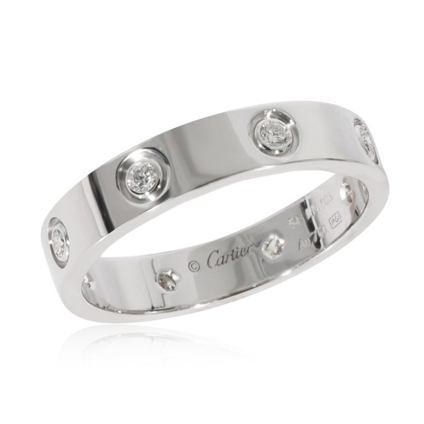 127873 av Cartier Love Diamond Band in 18k White Gold 019 CTW