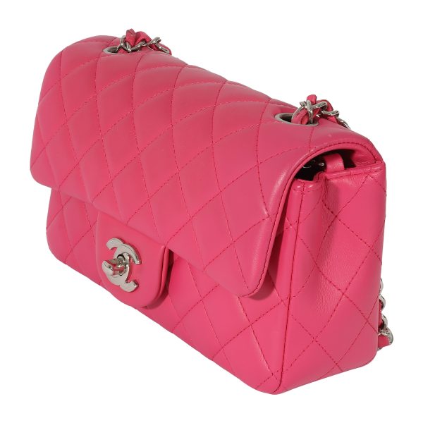 127899 sv b2571a5d a1d6 4c04 b005 0b06bfc7b96a Chanel Pink Quilted Lambskin Mini Rectangular Classic Flap Bag