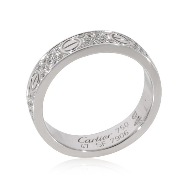 127912 av Cartier Love Diamond Pave Band in 18k White Gold 031 CTW