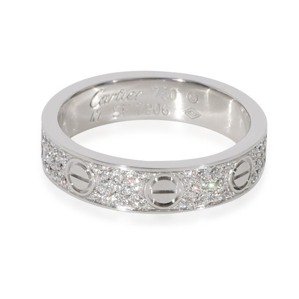 Rings Cartier Love Diamond Pave Band in 18k White Gold 031 CTW