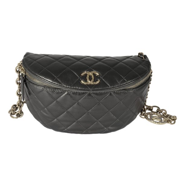 127956 fv Chanel Metallic Quilted Calfskin Jeweled CC Crossbody Bag