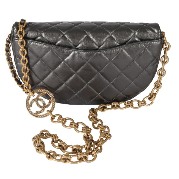 127956 pv Chanel Metallic Quilted Calfskin Jeweled CC Crossbody Bag