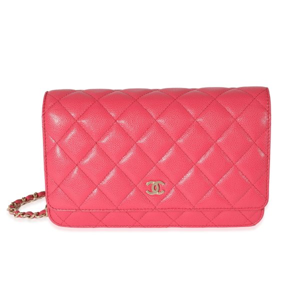 127962 fv Chanel Pink Caviar Wallet On Chain