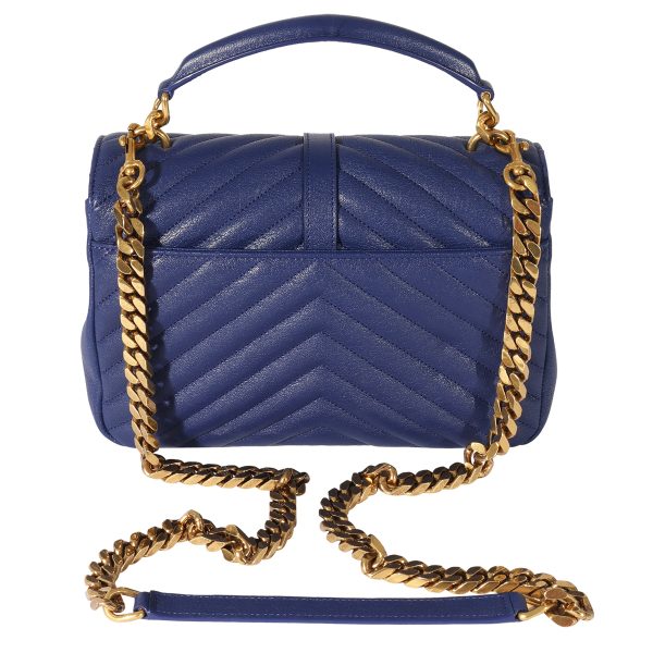 127963 pv 84ebcd55 4786 4868 93a2 bca1bc0d6d28 Saint Laurent Navy Small Chevron College Bag