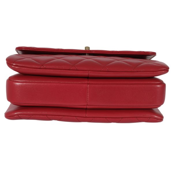 127965 stamp 4504cefc d694 4cae 9302 6dcdf843baab Chanel Red Lambskin Trendy Flap Bag