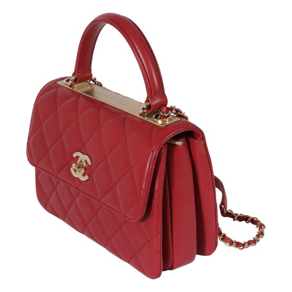 127965 sv 563661c0 b9a7 451b b248 da59fe3124ec Chanel Red Lambskin Trendy Flap Bag