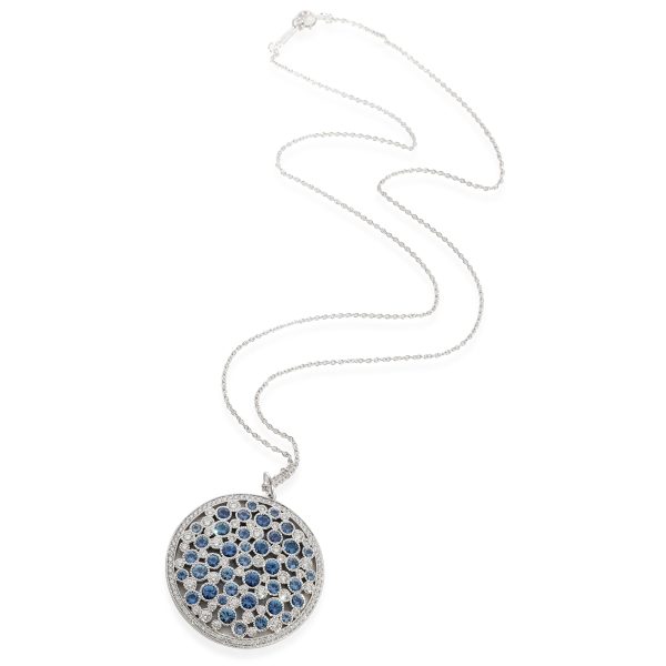 127972 pv 1addcb3b 8b6e 4b41 a5db e48f86b438e3 Tiffany Co Cobblestone Sapphire Diamond Medallion Pendant Platinum 091 Ctw