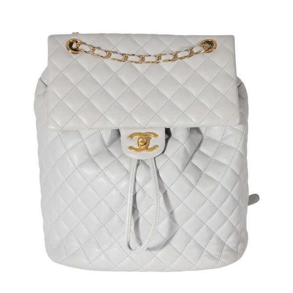 127982 fv Chanel Grey Lambskin Large Urban Spirit Backpack