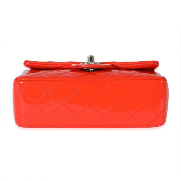 127995 stamp Chanel Orange Patent Rectangular Mini Flap