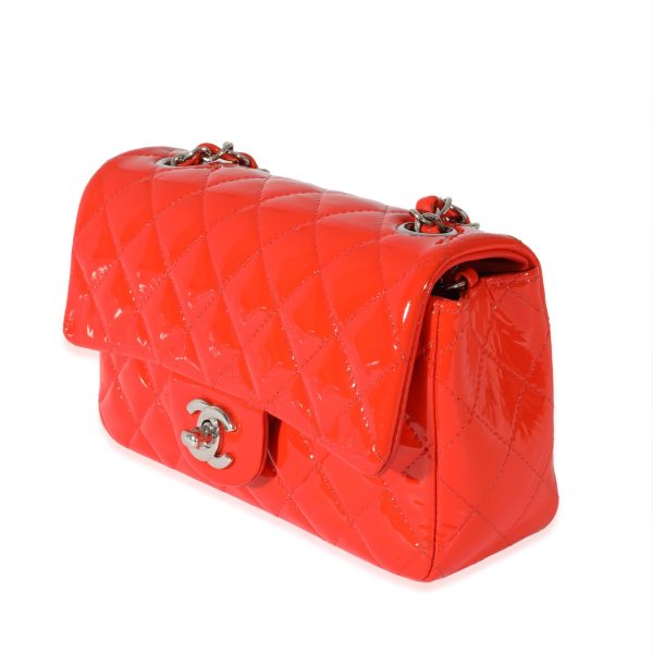 127995 sv Chanel Orange Patent Rectangular Mini Flap