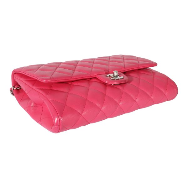 128008 clasp Chanel Pink Lambskin Classic Flap Clutch With Chain