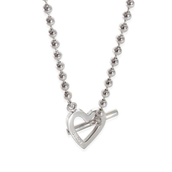 128013 fv Gucci Boule Heart Toggle Necklace in Sterling Silver