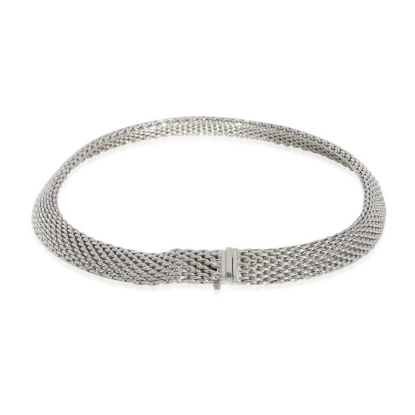 128077 bv Tiffany Co Somerset Mesh Necklace in Sterling Silver