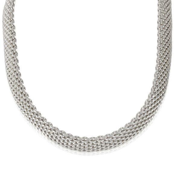 128077 fv Tiffany Co Somerset Mesh Necklace in Sterling Silver