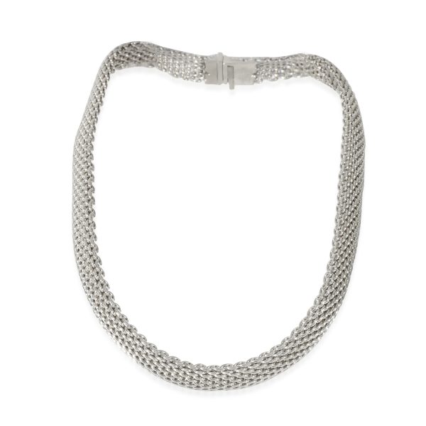 128077 pv Tiffany Co Somerset Mesh Necklace in Sterling Silver