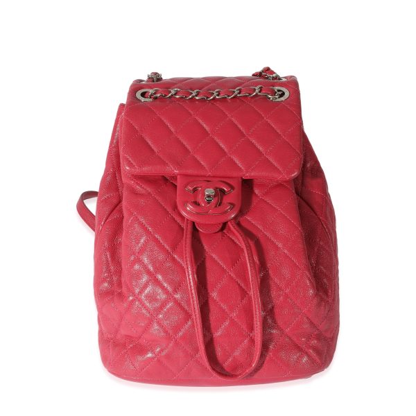 128080 fv dfa19966 83e2 48ea 9ae0 bca358ce8ff4 Chanel Red Quilted Calfskin Medium Covered CC Drawstring Backpack