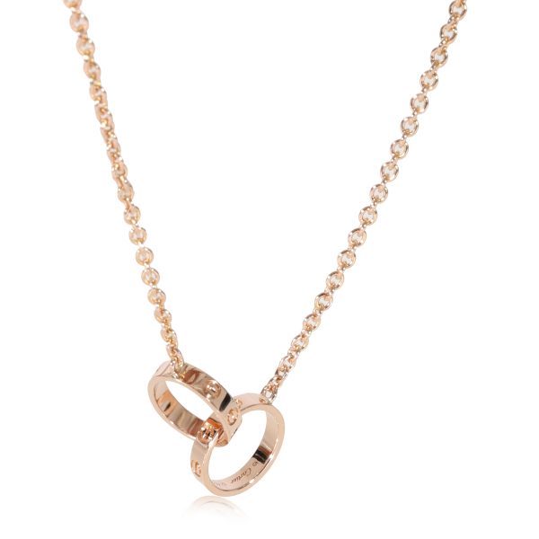 128081 fv Cartier Love Interlocking Circle Necklace in 18K Rose Gold