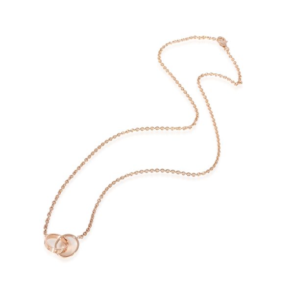 128081 pv Cartier Love Interlocking Circle Necklace in 18K Rose Gold